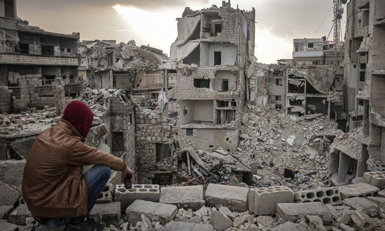 Destroyed buildings in Idlib