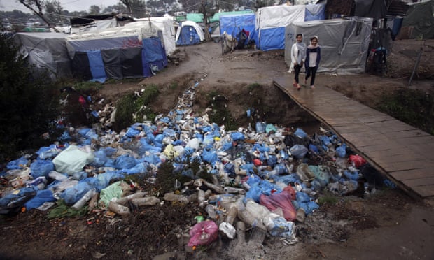 Lesbos Moria camp refuse