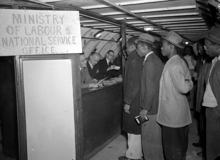 Ministry of Labour and Windrush arrivals 1948 - enlarge
