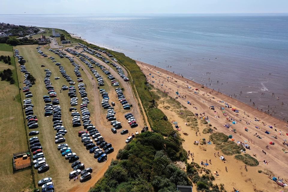 Norfolk beach and car park 20-5-2020 - enlarge