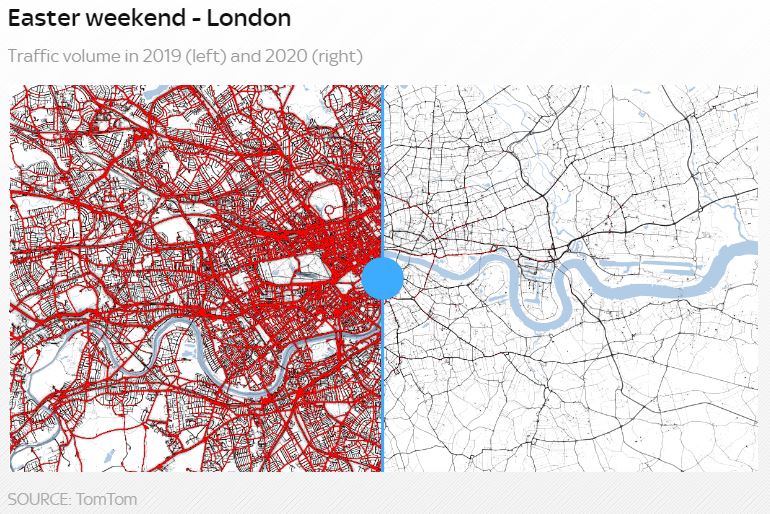 TomTom Easter weekend comparison London