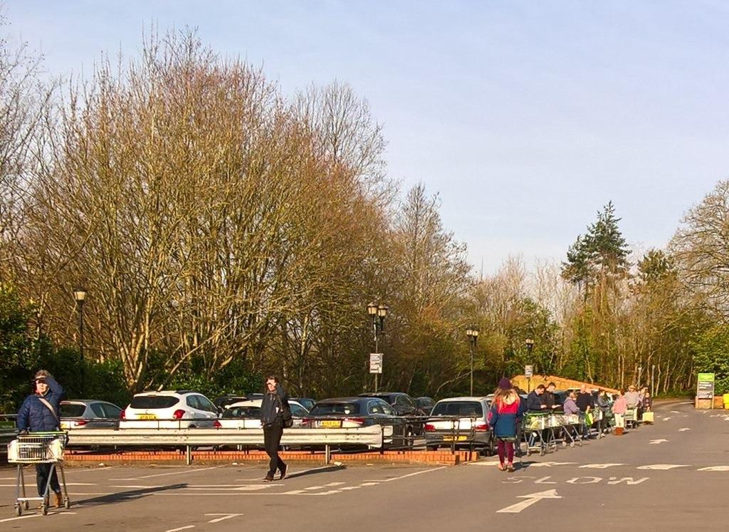 Trolley queue at Waitrose Stroud